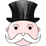 Illustration of a rich man's head
