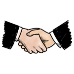 Illustration of shaking hands