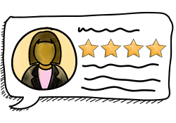 Illustration of an online review